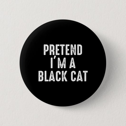 Türcostüm schwarze Katze Halloween Easy Lazy Button (Vorderseite)