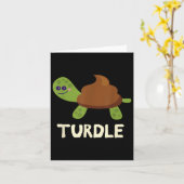 Turdle Funny Turtle Kack Emoticon Karte (Gelbe Blume)