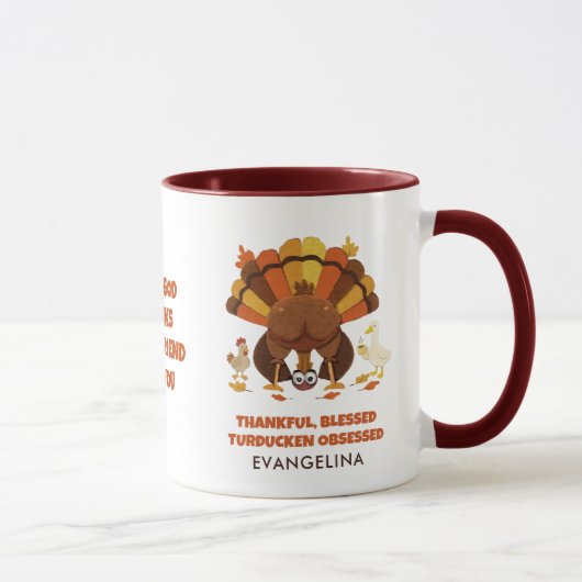 TURDUCKEN BESSSENERT Fun Freundes-Dankfest Tasse (Rechts)