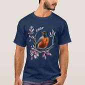 Turdus migratorius Surrounded By Mountain Laurel T-Shirt (Vorderseite)
