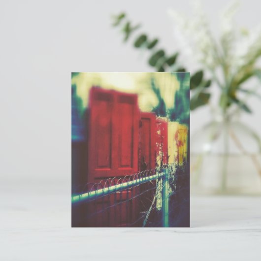 Türen des Datenschutzzauns Postkarte (Stehend Vorderseite)