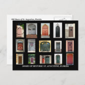 Türen des historischen St. Augustine, Florida Postkarte (Vorne/Hinten)