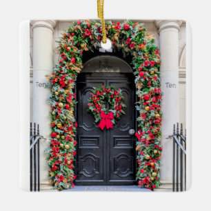 Türen Londons: Ein Festliches Weihnachten Keramikornament