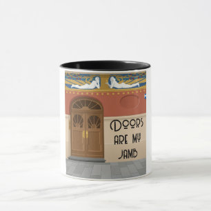 Türen sind mein Ding Farbblock Art Nouveau Tasse