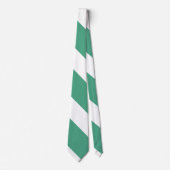 Turf Green and White Broad University Strip Krawatte (Vorderseite)