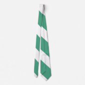Turf Green and White Broad University Strip Krawatte (Rückseite)