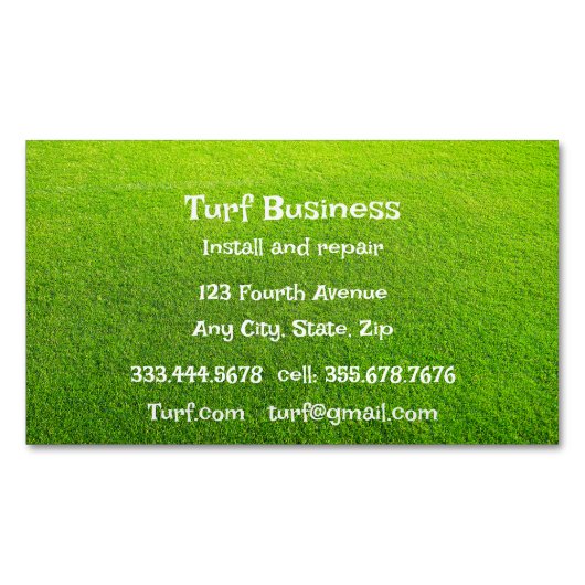 Turf Lawn Sod Farm Business Card Magnetische Visitenkarte (Vorderseite)