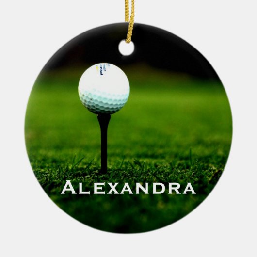 Turf und Golfball Personalisiertes Ornament (Vorne)