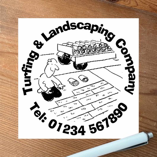 Turfing & Landscaping. Gummistempel