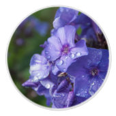 Türgriff, Blume violett Keramikknauf (Vorderseite)