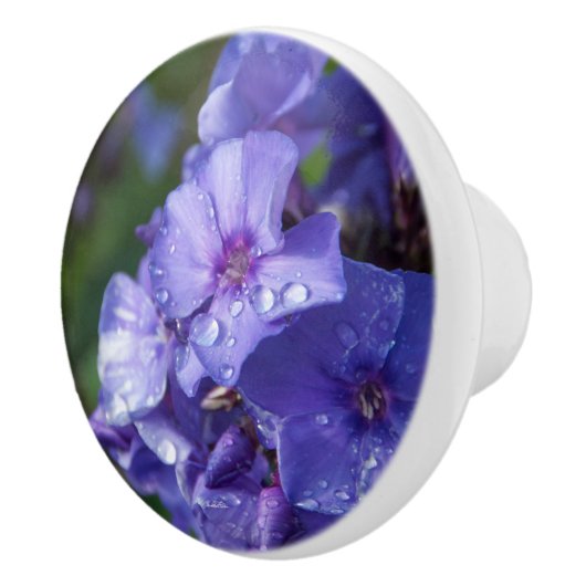 Türgriff, Blume violett Keramikknauf (Rechts)