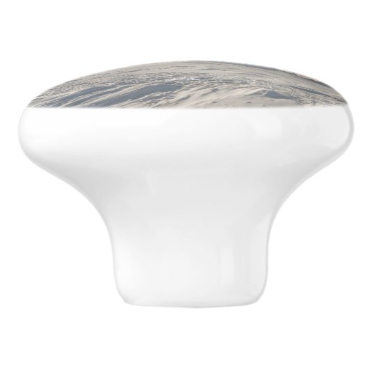 Türgriff, Fischerboote im Schnee Keramikknauf (Seitenansicht)