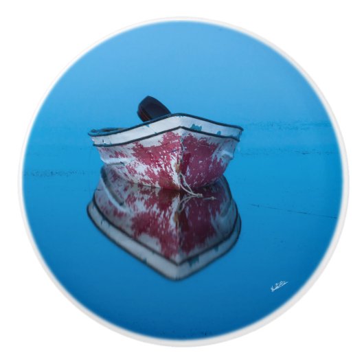 Türgriff, Foto einer Barke auf dem Wasser Keramikknauf (Vorderseite)