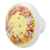 Türgriff - Keramik Drehknopf - Blume Keramikknauf (Rechts)