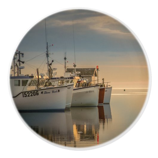 Türgriff, PhotoFischerboote Keramikknauf (Vorderseite)