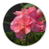 Türgriff, rosa Blume Keramikknauf (Vorderseite)