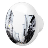 Türgriff, Stadtphoto die Nacht Keramikknauf (Rechts)