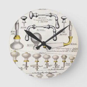 Türgriffe, von einem Geschäftskatalog inländisc Runde Wanduhr