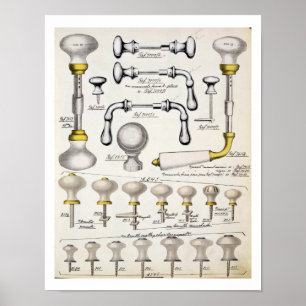 Türgriffe, von einem Geschäftskatalog inländischen Poster