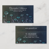 turguoise blaue stilvolle Vintage Geschäftskarten Visitenkarte (Vorne/Hinten)