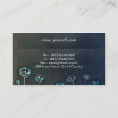 turguoise blaue stilvolle Vintage Geschäftskarten Visitenkarte (Rückseite)