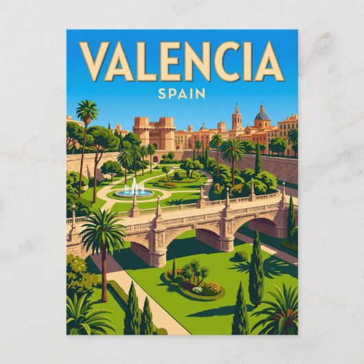 Turia-Gärten Spanien Postkarte (Vorderseite)