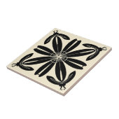 Turia Spanish Art Nouveau Black and Creme Tile Fliese (Seite)