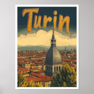 Turin Italien Art Vintage Reisevorführung Poster