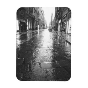 Turin Italien, nasse Straße Abend Magnet