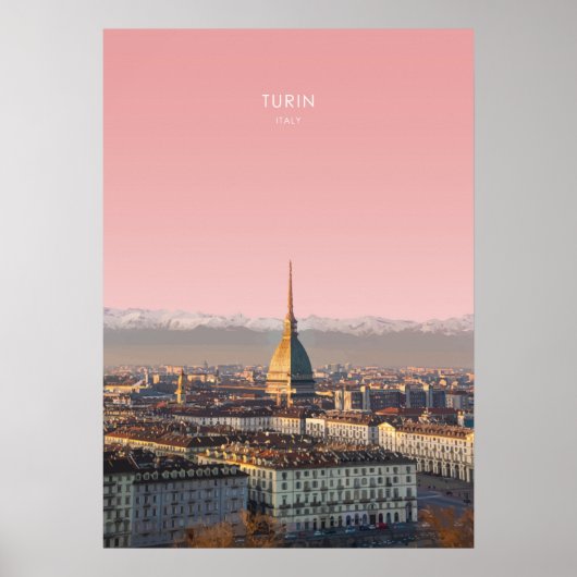 Turin, Italien Reisevorführung Poster (Vorne)