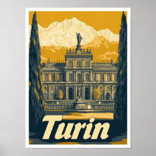 Turin Italien Vintage-Reiseillustration Poster