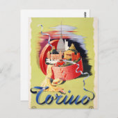 Turin Italien Vintage Reiseplaner restauriert Postkarte (Vorne/Hinten)