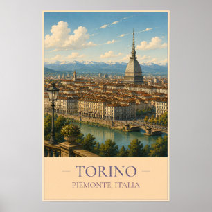 Turin, Italien – Vintage-Reiseposter Poster