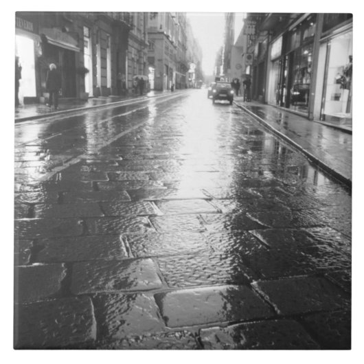 Turin Italien, Wet Street Abend Fliese (Vorderseite)