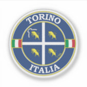Turin Italy Circle Emblem Aufkleber (Vorderseite)