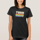 Turin Italy Rainbow Gay Pride Merch Retro 70er 80e T-Shirt (Vorderseite)