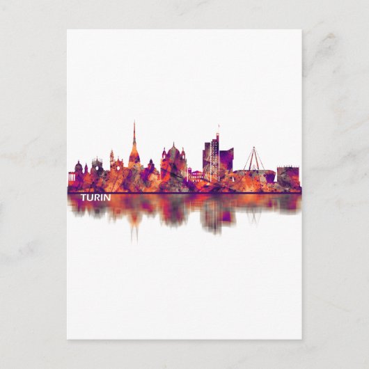 Turin Italy Skyline Feiertagspostkarte (Vorderseite)
