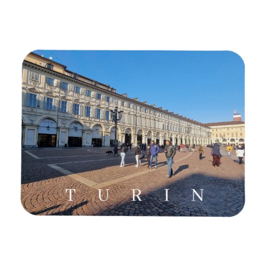 Turin Piazza San Carlo Aussicht Kühlschrankmagnet Magnet (Horizontal)