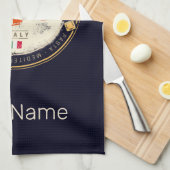 Turin Piedmont Retro Skyline Vintage Pasta Geschirrtuch (Viertel Falte)