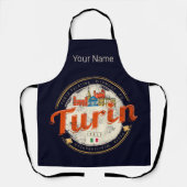 Turin Piedmont Retro Skyline Vintage Pasta Schürze (Vorderseite)