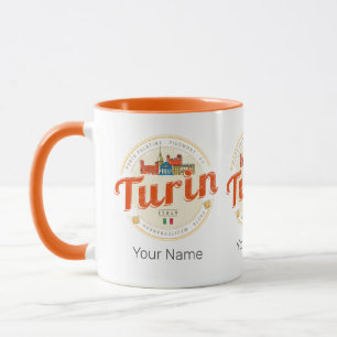 Turin Piedmont Retro Skyline Vintage Pasta Tasse