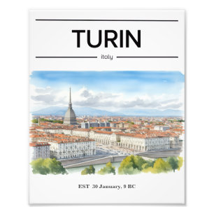 Turin-Wasserfarbenposter Fotodruck