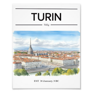Turin-Wasserfarbenposter Fotodruck
