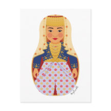 Turk Bride Matryoshka Postcard