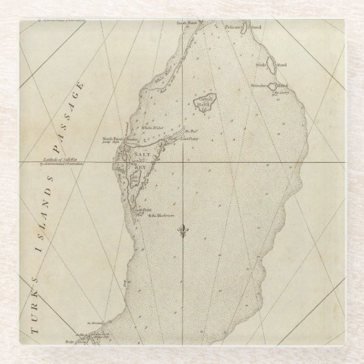 Türke-Inseln Glasuntersetzer (Vorderseite)