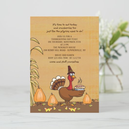 Türkei Abendessen Erntedank Einladung (Stehend Vorderseite)