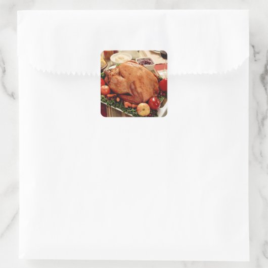 Türkei Abendessen Quadratischer Aufkleber (Tasche)