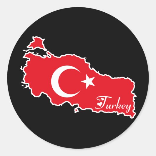 Türkei-Aufkleber Runder Aufkleber (Vorderseite)