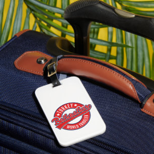 Türkei Backpacker World Traveller Retro-Logo. Gepäckanhänger