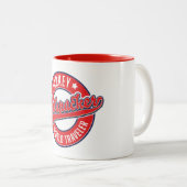 Türkei Backpacker World Traveller Retro-Logo. Zweifarbige Tasse (VorderseiteRechts)